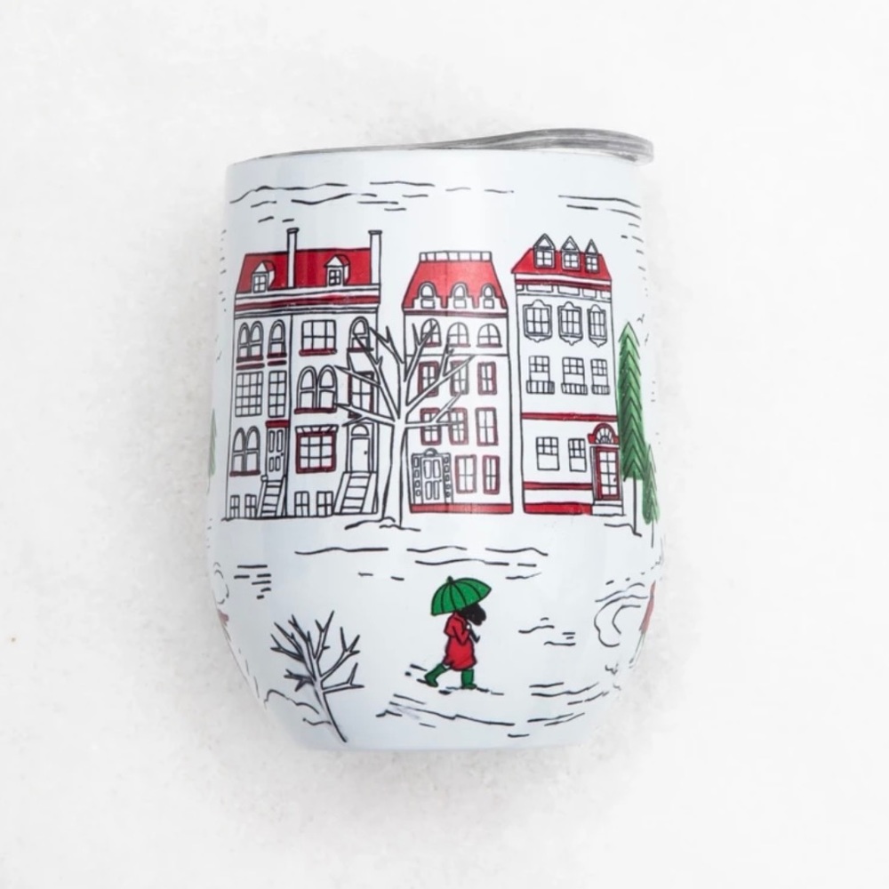 HOLIDAY TOILE STAINLESS STEEL HOT/COLD TUMBLER